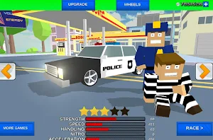 Blocky Cop Craft Running Thief Screenshot 1