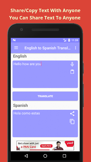 English to Spanish Translation Screenshot 3