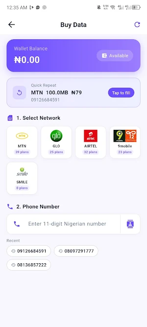 AmsubNig -Buy Data & Pay Bills Screenshot 1