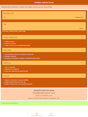 Pediatric Asthma Severity Score - Asthma Tracker Screenshot 3