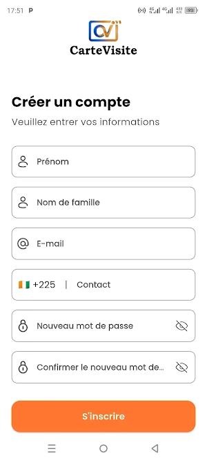 Carte visite Screenshot 1