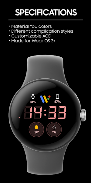 JHW Digital Bits 3: Watch face Screenshot 1