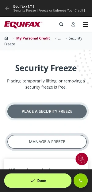 Freeze My Credit Screenshot 2