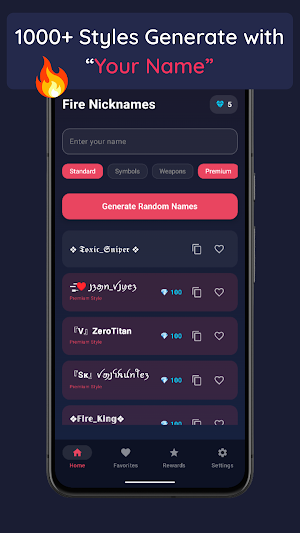 Fire Nickname Generator Screenshot 2