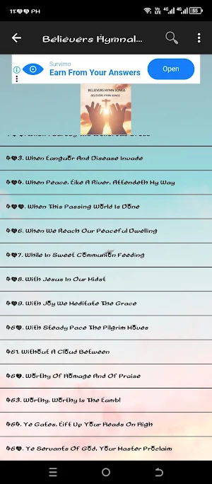 Believers Hymnal Songs Screenshot 2