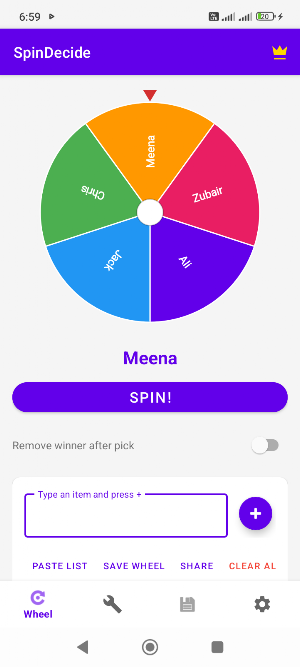 SpinDecide: Spin the Wheel Screenshot 0