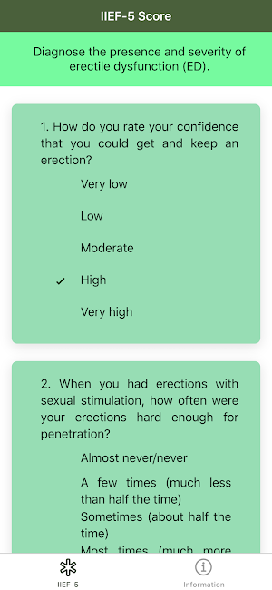 IIEF-5 for Erectile Dysfunction - Mens Health Screenshot 0