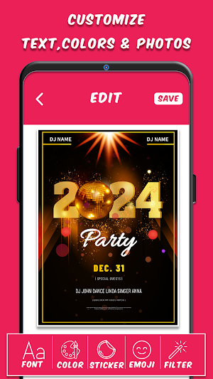 New Year Party Invitation Card Screenshot 1