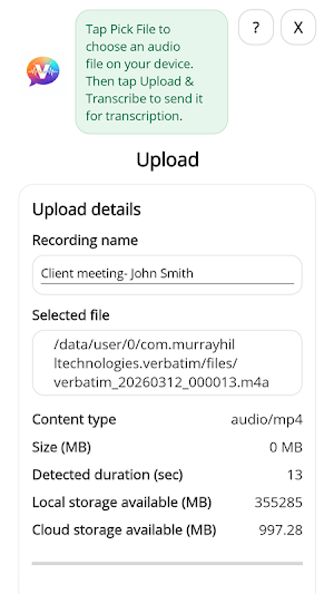 Verbatim AI Screenshot 2