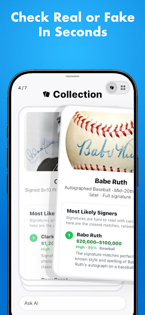 Autograph Identifier: AI Scan Screenshot 1