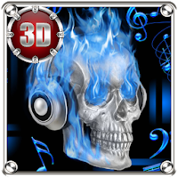 Skull On Fire 3D Next Launcher theme