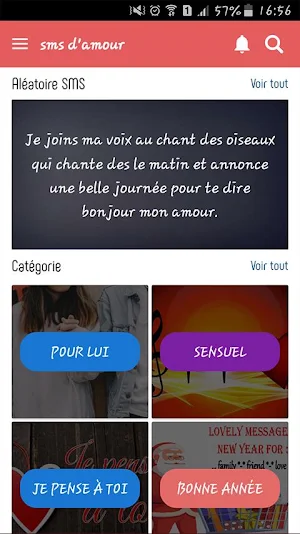 sms d'amour très touchants 2020 Screenshot 0