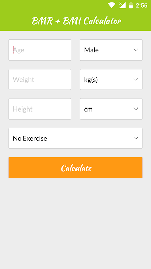 BMR & BMI Calculator Screenshot 0