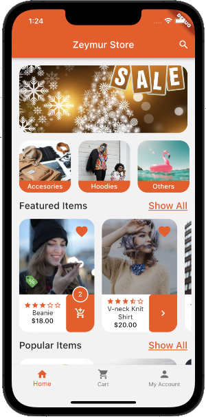 Zeymur Shopping Temp. Flutter Screenshot 1