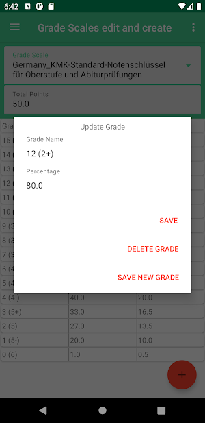 Grading Scale Screenshot 2