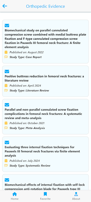 Orthopedic Evidence App Screenshot 1