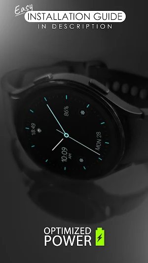 Minimal black v24 watch face Screenshot 1