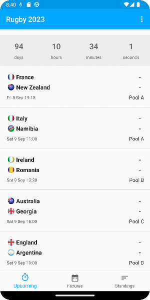 Live Score for Rugby Cup 2023 Screenshot 0