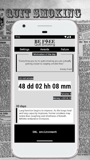 Quit Smoking - Be Free Screenshot 1