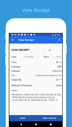 American Cash Receipt Screenshot 2