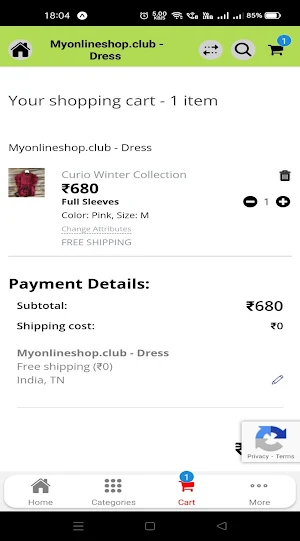 Myonlineshop Screenshot 3