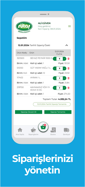 Sütaş Müşteri Portal Screenshot 1