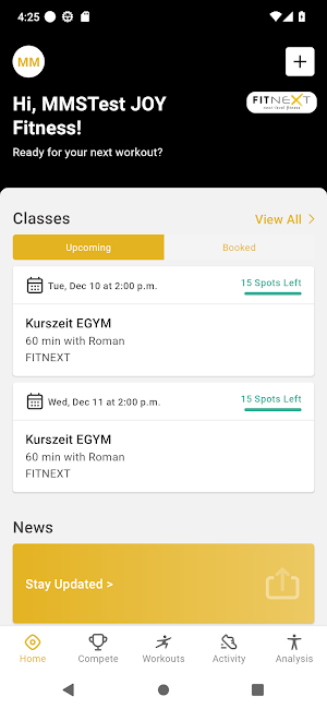 FITNEXT Next Level Fitness Screenshot 1