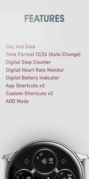 Silver Digital Watch Face Screenshot 2