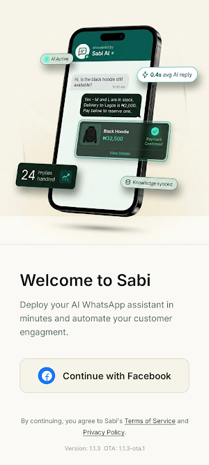 Sabi: AI WhatsApp Business Bot Screenshot 0