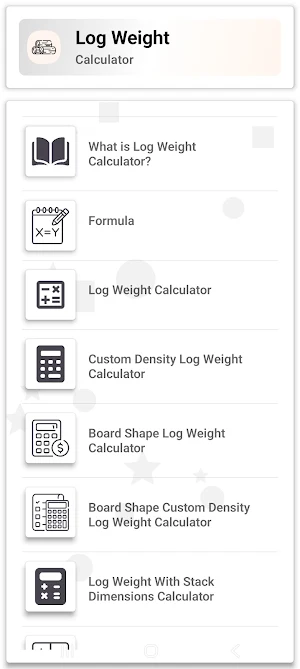 Log Weight Calculator Screenshot 0