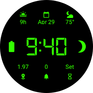 LCD Retro Black watch face Screenshot 0