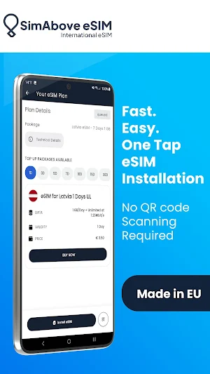 SimAbove: eSIM for Travel Screenshot 2