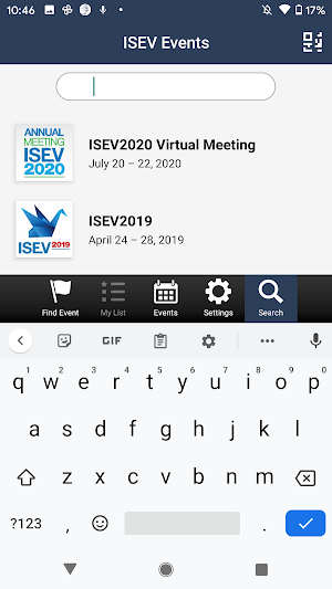 ISEV Events Screenshot 1