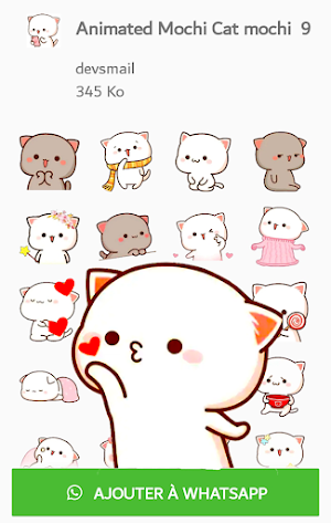 Animated Mochi Peach Cat Stickers for WhatsApp Screenshot 2