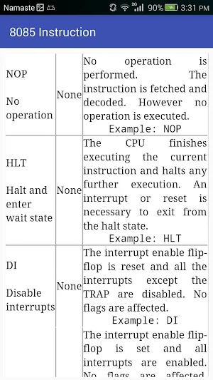 8085 Instructions and Programs Screenshot 1