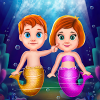 Twin mermaid babysitter care