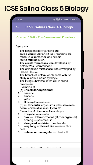 ICSE Selina Class 6 Biology Screenshot 2