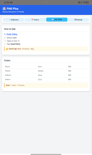 FHO Plus Hourly Calculator Screenshot 3