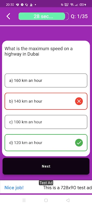 UAE Driving Theory Test 2024 Screenshot 1