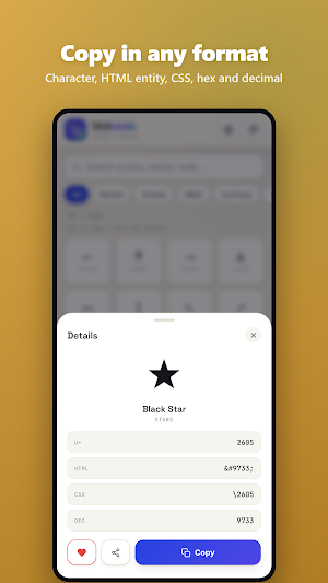 Unicode Symbol Finder— offline Screenshot 3