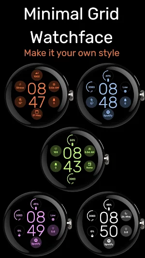 Minimal Grid Digital Watchface Screenshot 1