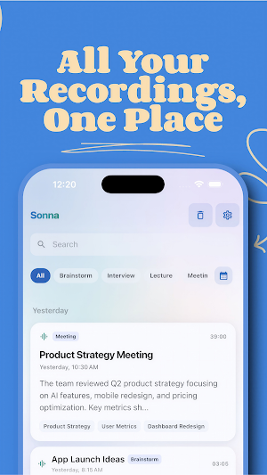 Sonna - AI Meeting Note Taker Screenshot 1