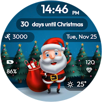 Animated Santa Countdown Watch