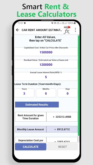 Rent & Lease Calculations Tool Screenshot 1