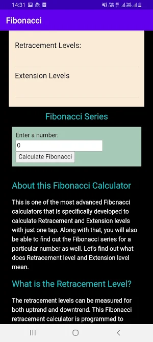 Fibonacci Calculator Screenshot 1