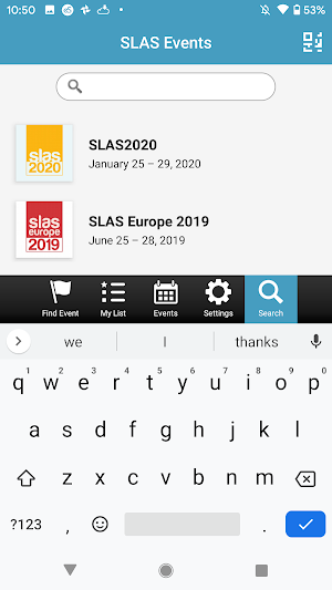 SLAS Events Screenshot 1