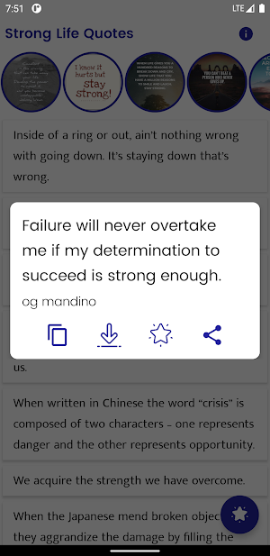 Strong Life Quotes and Sayings Screenshot 1