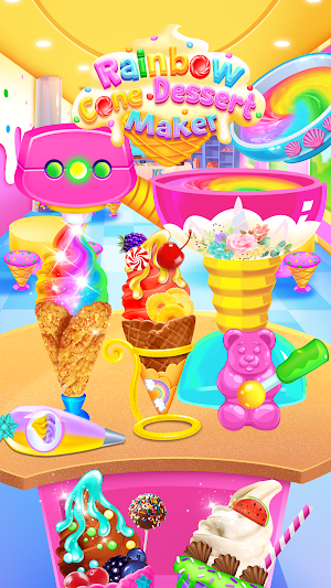 Rainbow Cone Dessert Maker - Girls Ice Cream Games Screenshot 2