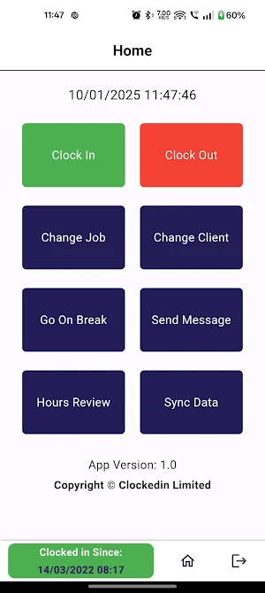 MyClockedIn Screenshot 2