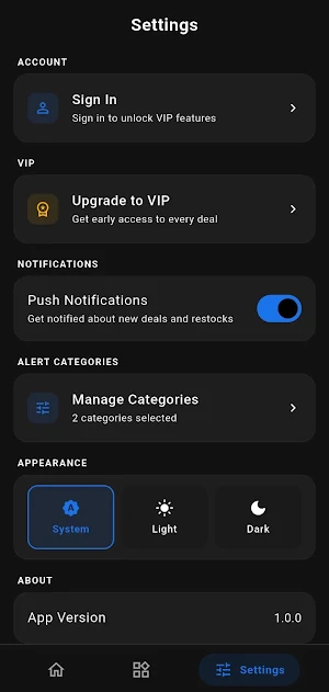 Man Savings - Drop Alerts Screenshot 1